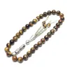 Strand Beaded Strands 8/10 mm Tiger Eye Stone Tassel wisiorek 33 Krzyki modlitewne Islamski muzułmanin