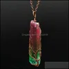 H￤nghalsband handvitt Colorf Crystal Stone Necklace Column Tree of Life Drop Delivery Jewelry Pendants DHDGX