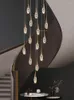 Pendant Lamps LED Stair Light Modern Nordic Indoor Crystal Meteor Lamp Hall Lighting Store Home Living Ceiling Chandelier Dining Room