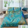 Comforters Set Nordic duvet er 3d marmor tryck s￤ngkl￤der set ￶rngott ingen lakan singel dubbel drottning kung 220x240 quilt ers dro dhgaf