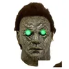 Feestmaskers horror Michael Myers leidde Halloween Kills Mask Cosplay Scary Killer Fl Face latex helm -kostuum rekwisieten drop levering home DH0PS