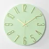 Väggklockor Beige Creative Home Living Room Decoration Plastic Clock Gold Number Modeller Minimalistisk nordisk stil Transparent 30 cm