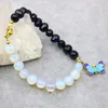 Strand Moda Doğal Siyah 7-8mm İnci Opal 8mm Yuvarlak Boncuklar Kadınlar İçin Tahıl Bilezikler Yüksek Kaliteli Yahudi 7.5inch B2932