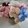 Decorative Flowers Artificial Rose Bouquets Silk Fake Bridal Bouquet Valentine's Day Gift Garden Room Flower Arrangement Decor Large