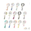 Party Favor Stock Wood Tassel Bead String Armband Keychain Sile Beads Women Girl Key Ring handledsrem för bilkedjan Wristlet Bea Dho26