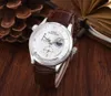 Wristwatches 42mm High Quality Mens Automatic Watch Mechanical Sapphire Dual Time Zone Rose Gold Black Brown Leather