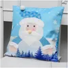 Kerstdecoraties LED gloeiende kussensloop voor Santa Claus Snowman Pillowcase ER Xmas Decoration Sofa auto benodigdheden drop levering Dhksn