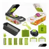 Fruit Vegetable Tools 14 In 1 Mtifunctional Cutter Slicer With Basket Potato Chopper Carrot Grater Slicers Gadgets Kitchen Accesso Dhydd