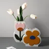 Vases Ceramic Hand painted Flower Living Room Arrangement Decoration Dining Table Art Ikebana 230111