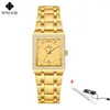 Wristwatches Elegant Watch For Women WWOOR Date High Quality Quartz Wristwatch Ladies Diamond Bracelet Female Montre Femme