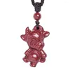 Pendentif Colliers Gardien Cinabre Zodiaque Chinois Collier Bijoux Porte-Bonheur Talisman Enfants