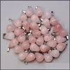 Charms Natural Stone Water Drop Cross Star Heart Pink Quartz Healing Pendants Diy For Jewelry Accessories Making Delivery Findings C Dhtam