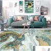 Carpets Nordic Modern Blue Green Abstract Sea Water Golden Kitchen Living Room Bedroom Bedside Carpet Drop Delivery Home Garden Texti Dhlyy