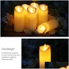 Świece LED Flimeless 3pcs/ 6pcs Światła baterii Plastikowe filar Flickering Candle Light do imprezy Dekor Drop dostawa do domu ga dhyvd