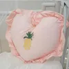 Kussen Gekleurde gegolfde hartvormige liefdesborduurwerk met kern katoenen vaste kleur sofa meisje cadeau 35x40 cm 1 stccm