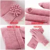 Cinq doigts gants 2023 accessoires pour femmes simple laine écran tactile dames fleurs décoratives cyclisme conduite chaude S621