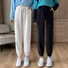 Damesbroeken S Zitte voor y2k kleding Leer hoge taille Casual losse joggers traf Koreaanse mode Harajuku streetwear sets 230112