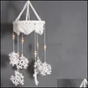 Juldekorationer ins rame handvävt träd hänge hem bohemisk dekoration vägg hängande ornament glad fest vindklocka drop de dhseh