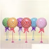 Party Decoration 10Pcs 18Inch Colorf Candy Foil Balloons Lollipop Helium Balloon Baby Shower Birthday Wedding Kids Room Ballon Drop Dhozg