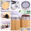 Water Bottles Bamboo Stainless Steel Vacuum Cup Thermal 450Ml Purple Sand Ceramics Liner Bottle Thermos Drinking Tqq Drop Delivery H Dhz83