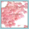 Arts And Crafts Natural Rose Quartz Heart Shaped Pink Crystal Carved Palm Love Healing Gemstone Lover Gife Stone Gems Drop Delivery Oti4E