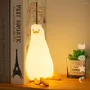 Night Lights LED Light Lying Ducks USB Rechargeable Bedroom Lamp Bedside Decoration Silicone Couple Gift Kids Baby Room