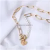 Pendant Necklaces Fashion Jewelry Faux Pearls Beads Chain Necklace Ot Buckle Love Heart Drop Delivery Pendants Dh0Jy