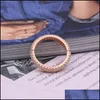 Pierścienie klastra 925 Sterling Sier Pan Ring Rose Gold CE inspiracji z Crystal CZ dla kobiet w przyjęciu weselnym biżuteria 1 751 Q2 DHDCL