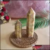 Arts and Crafts Natural Crystal Point Wand Crazy Agate Onyx Energy Tower Ornament Mineral Healing Quartz Pilaar Drop levering Huis GA OTV0Y