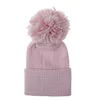 Boinas 2023 Winter Baby Beanie Bap quente fofo Presentes adoráveis ​​menino menina pompom knitt chapéu de criança bola bola taps pographs adereços