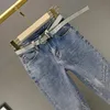 Kvinnors jeans dam tunga industrin mager vår sommar elastisk hög midja tunna kvinnor kläder koreanska mode nio byxor 230111