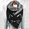 Scarves 40# Women Harajuku Printing Button Soft Wrap Shawls Head Face Neck Gaiter Outdoor Print Scarf Cover