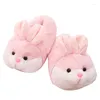 Pantoufles femmes hiver mignon rose dessin animé conception chaud maison en peluche tête silencieux intérieur sol adulte fille dame maison chaussures