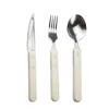 Conjuntos de utensílios de jantar conjunto de utensílios de mesa 3pcs aço inoxidável Faca Faca marfim de marfim de bife