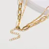 Pendant Necklaces 2023 Gold Alloy Letter Long Chain Necklace Natural Red Coral Branch Lady 2-Multi-layer Jewelry