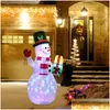 Decora￧￣o de festa 1,5m Maninho de neve infl￡vel brilhante Feliz Natal ao ar livre LIGHT UP UP NT Ano 2022 Drop Delivery Home Garden Festive Dhou5