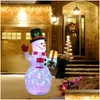 Décoration De Fête 1.5M Bonhomme De Neige Gonflable Rougeoyant Joyeux Noël Extérieur Led Light Up Nt Année 2022 Drop Delivery Home Garden Festive Dhou5