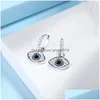 Araña colgante Joyería de moda Pendientes de mal de ojo para mujer Zircon Blue Eyes Drop Delivery Dhw3Z