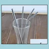 Drinking Straws Combination Customized Bag Packing 4Add1 Reusable Stainless Steel Sts Set Metal With Cleaning Brush Sn174 Drop Deliv Dhewi