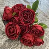 Decorative Flowers Artificial Rose Bouquets Silk Fake Bridal Bouquet Valentine's Day Gift Garden Room Flower Arrangement Decor Large