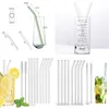 Drinking Straws Clear Glass St 200X8Mm Reusable Straight Bent Sts With Brush Eco Friendly For Smoothies Cocktails Drop Delivery Home Dhs3J