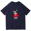 Хлопчатобумажная ткань DSQ2, мужская летняя свободная футболка с короткими рукавами и мультяшным принтом, модный бренд, спортивная молодежная футболка с плечами, молодежная футболка с половиной рукава266g