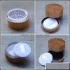 Verpakkingsdozen 30 ml lege poederbehuizing bamboe cosmetische pot make -up losse doos containerhouder met zeefdeksels en puff druppel levering ot61z