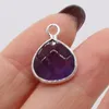 Pendant Necklaces Natural Amethyst Water Drop Shape Necklace Pendants Charms For Jewelry Making DIY Earrings Accessories 18x14mm