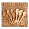 Spoons 12.8Cm/5Inch Wooden Spoon Ecofriendly Tableware Bamboo Scoop Coffee Honey Tea Soup Teaspoon Stirrer Cooking Utensil Tool Jy02 Otvhd