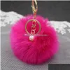 Keychains lanyards 22 Styles söta nyckelringar fin variation 8cm pompom nyckelring högkvalitativ väska pendelle Keyring Women Fashion Jewelr Dhu8p