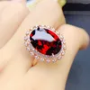 Cluster Rings Garnet Luxury Ring Natural Real Oval Big 10 14mm 7.5ct Gemstone 925 Серебряное серебро серебряное украшение J22696