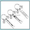 Keychains Lanyards Stainless Steel Housewarming Keychain Pendant Family Love Creative House Lage Decoration Key Ring 12X50Mm Whole Dhftl