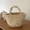 Avondtassen Casual vaste kleur geweven tas vrouwen kleine tote stroming strand vakantie reizen winkelen shopping shopper handtas vrouwelijk open