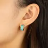 Orecchini a cerchio in acciaio inossidabile colorato piccolo per donna uomo Corea moda cartilagine fibbia piercing gioielli